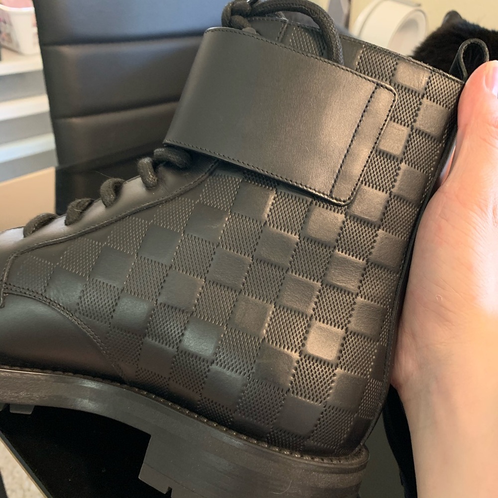 Louis Vuitton Embossed Damier Leather Boots - Picture 5 of 6